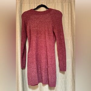 Burgundy Knit Sweater Dress